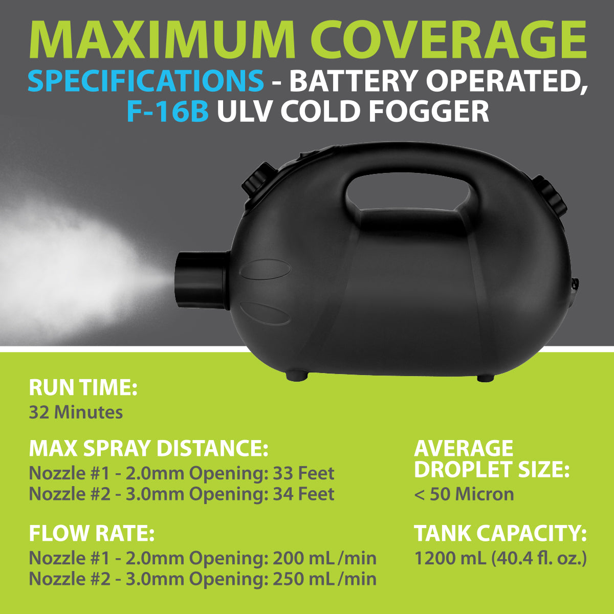 Cordless Ultra Low Volume (ULV) Cold Fogger